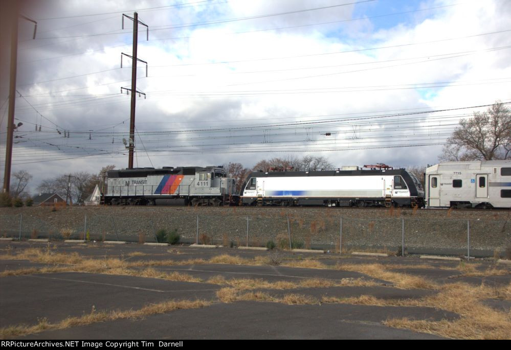 NJT 4603, 4111 head to shops here.